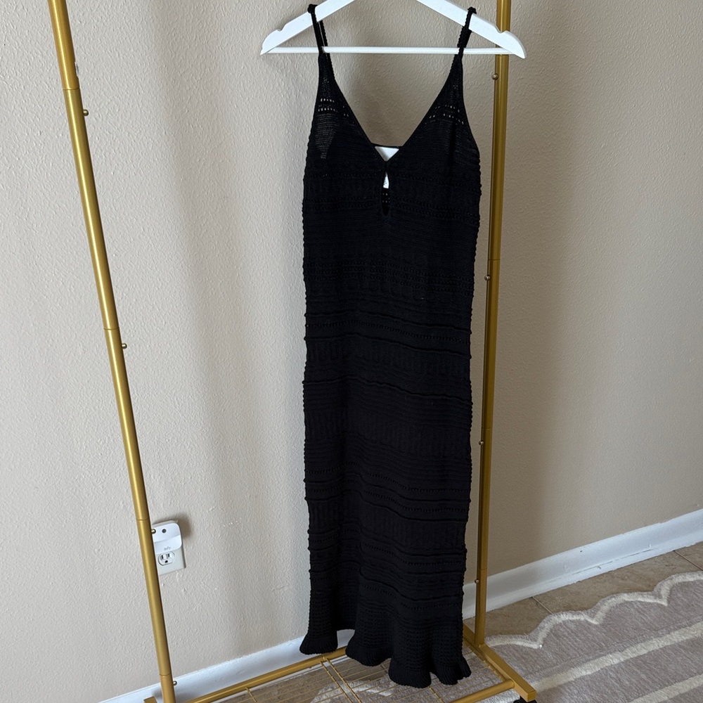 H&M Black Crochet Maxi Dress